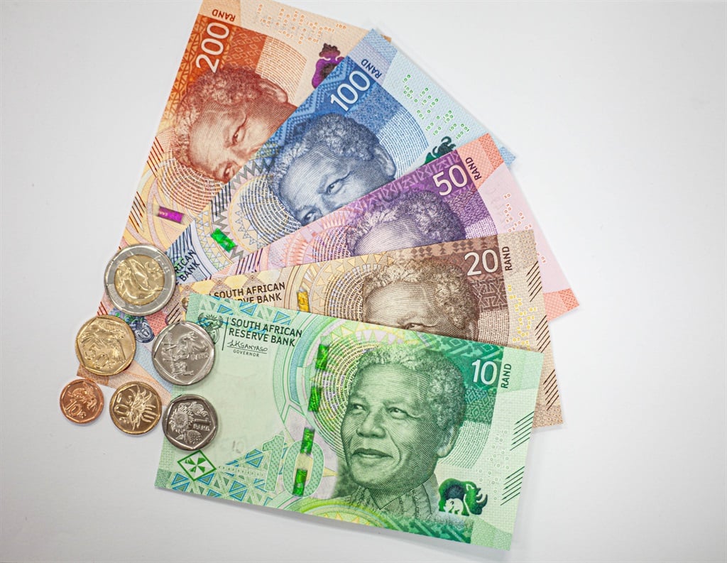 South Africa's banknotes and coins, released in 2023, depicting the big five animals and former president Nelson Mandela